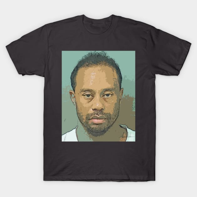 Tiger Woods Mugshot T-Shirt by Juantamad